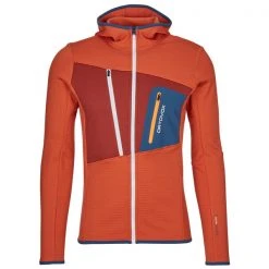 Ortovox FLEECE GRID HOODY M Männer - Fleecejacke Desert Orange